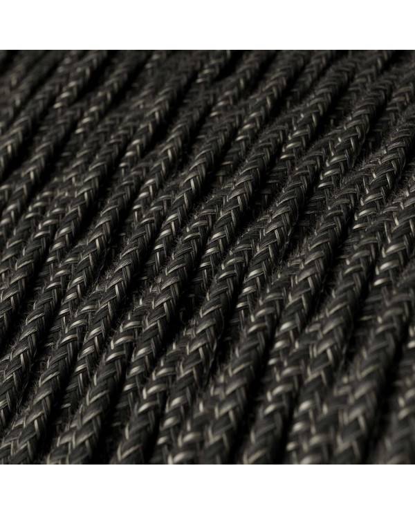 Textilkabel, anthrazit-grau meliert, aus Leinen - Das Original von Creative-Cables - TN03 geflochten 2x0.75mm / 3x0.75mm