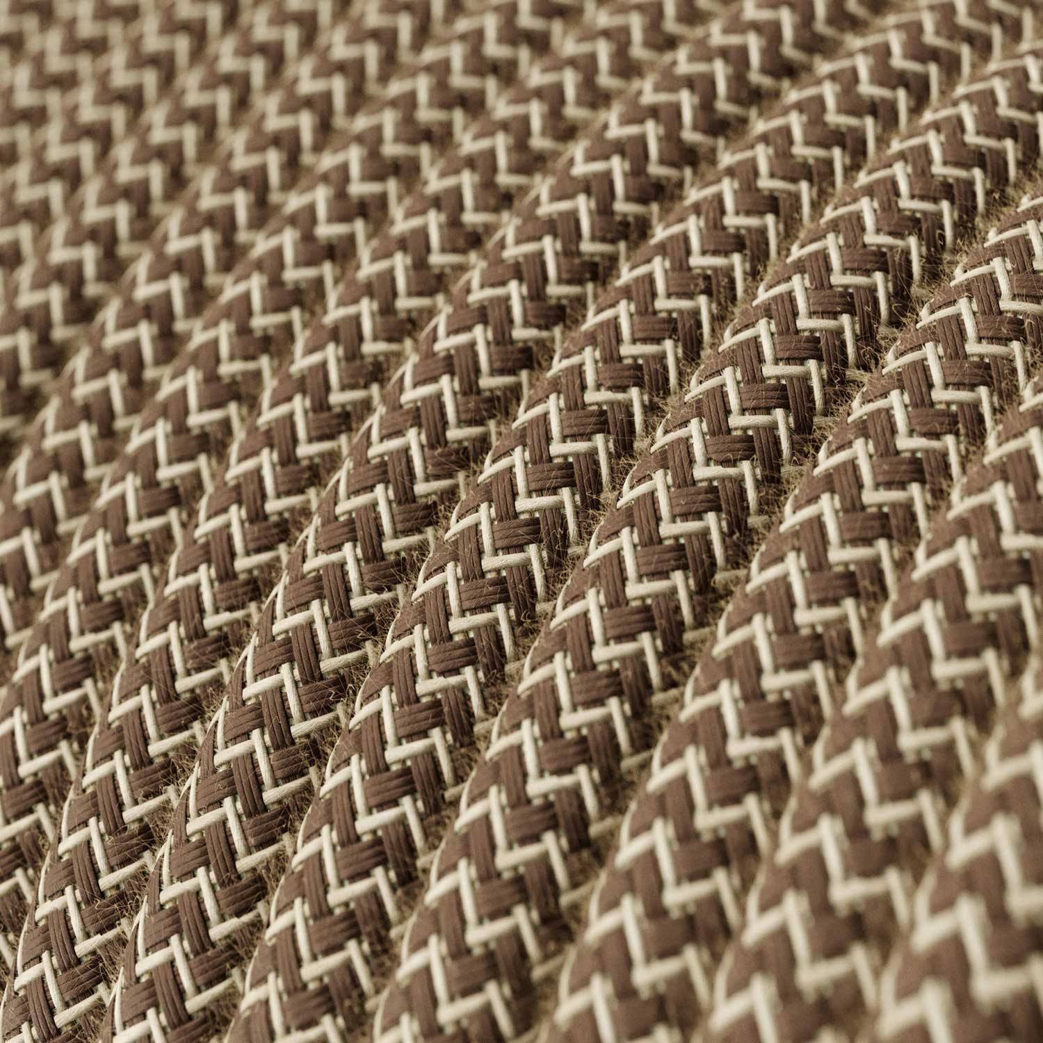 Textilkabel, rindenfarben-beige, Zick-Zack - Das Original von Creative-Cables - RD73 rund 2x0,75mm / 3x0,75mm