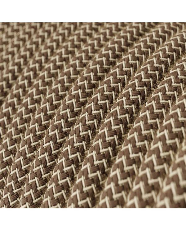 Textilkabel, rindenfarben-beige, Zick-Zack - Das Original von Creative-Cables - RD73 rund 2x0,75mm / 3x0,75mm