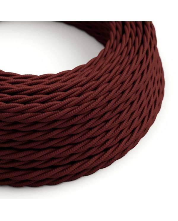 Textilkabel, bordeaux-rot glänzend - Das Original von Creative-Cables - TM19 geflochten 2x0,75mm / 3x0,75mm