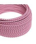 Textilkabel, fuchsienrosa-bunt gemustert glänzend, Pixel - Das Original von Creative-Cables - RX00 rund 2x0.75mm / 3x0.75mm