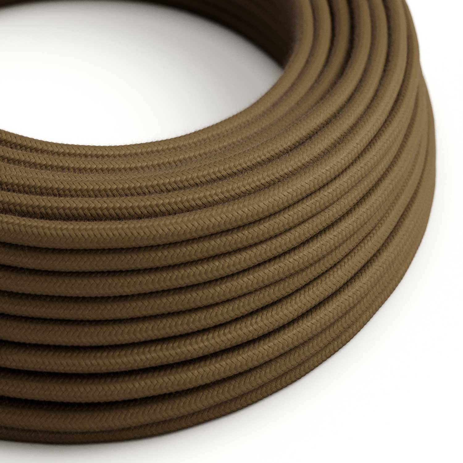 Textilkabel, kaffeebraun, aus Baumwolle - Das Original von Creative-Cables - RC13 rund 2x0.75mm / 3x0.75mm