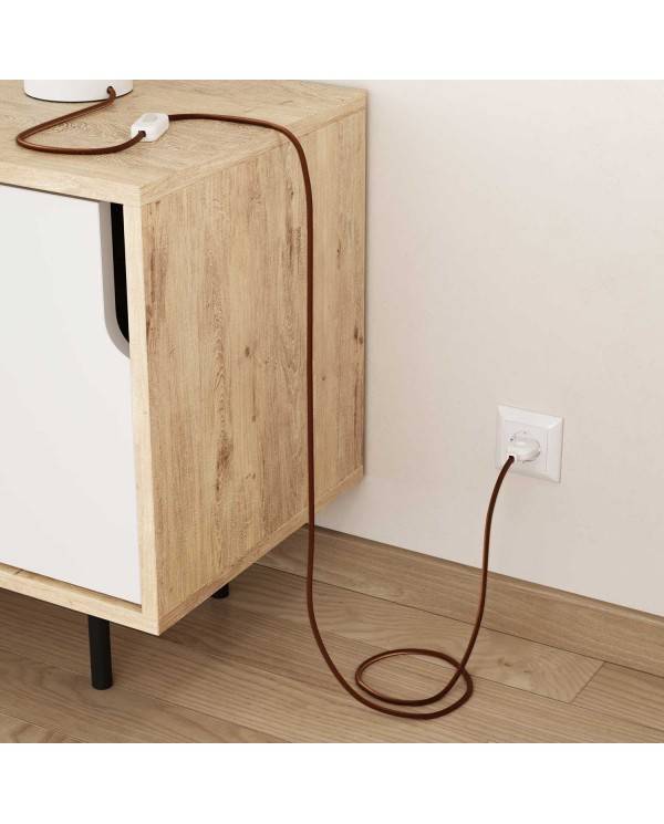 Textilkabel, zimtbraun, aus Baumwolle - Das Original von Creative-Cables - RC23 rund 2x0,75mm / 3x0,75mm