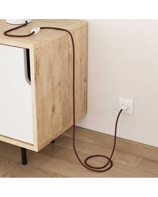 Textilkabel, feuerrot-steingrau, aus Baumwolle - Das Original von Creative-Cables - RZ28 rund 2x0.75mm / 3x0.75mm