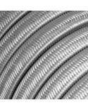 Elektrisches Kabel überzogen mit Silberem CM02 Textil für Lichterketten, Seideneffekt Einfarbig