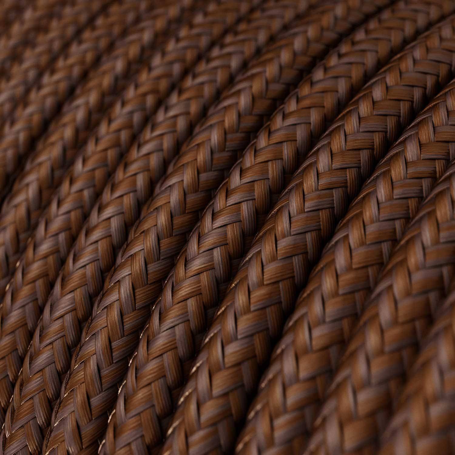 Textilkabel, rostfarben glänzend - Das Original von Creative-Cables - RM36 rund 3x0,75mm