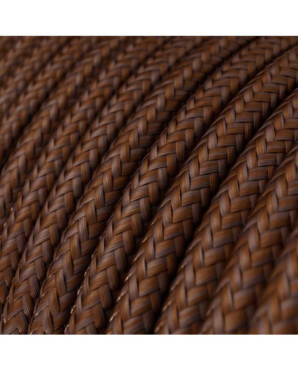 Textilkabel, rostfarben glänzend - Das Original von Creative-Cables - RM36 rund 3x0,75mm