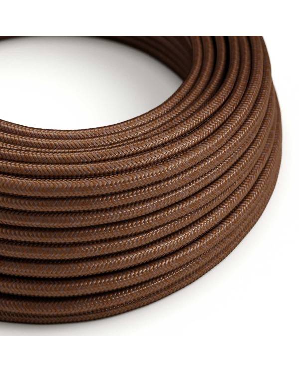 Textilkabel, rostfarben glänzend - Das Original von Creative-Cables - RM36 rund 3x0,75mm