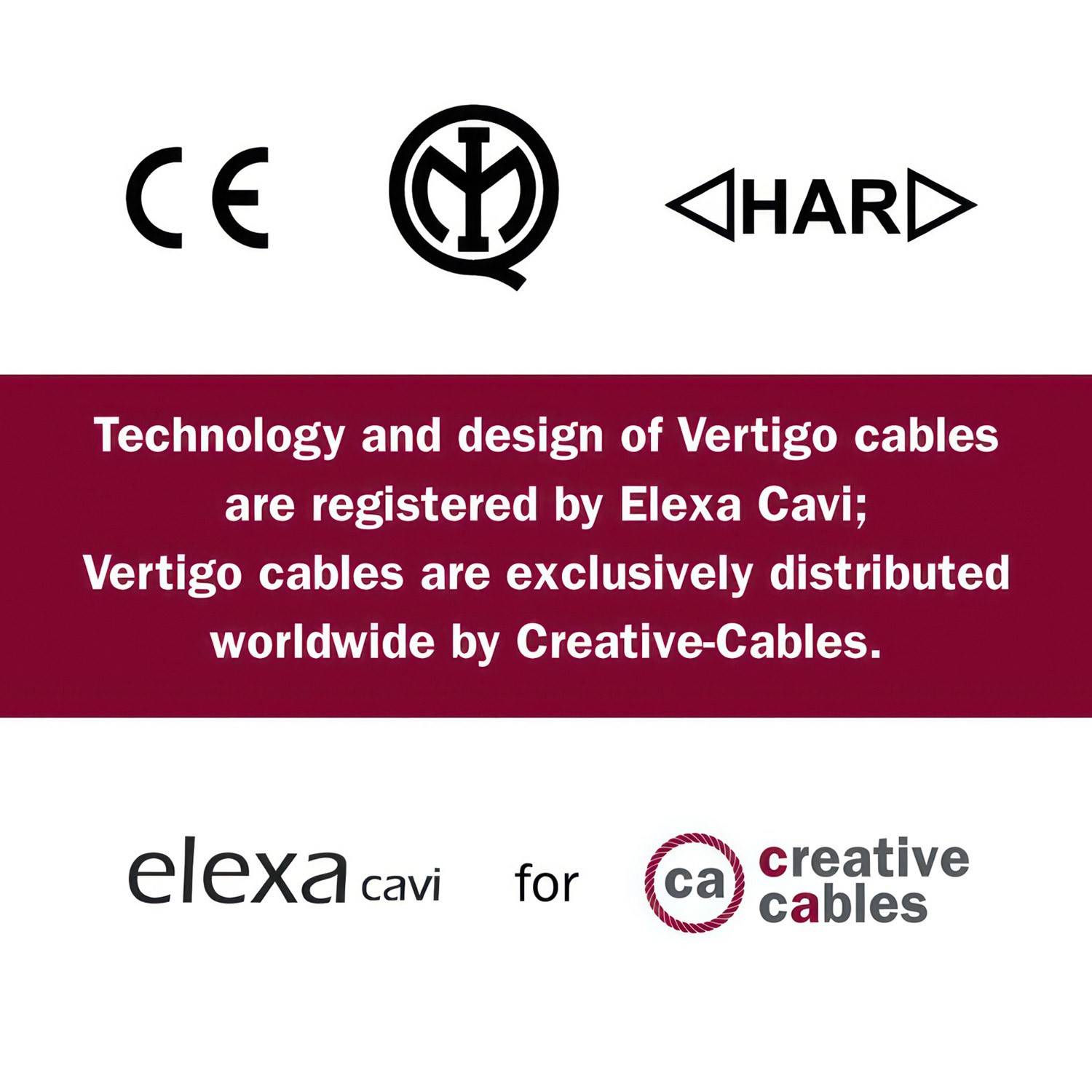 Textilkabel, Paris glänzend Vertigo - Das Original von Creative-Cables - ERM57 rund 2x0,75mm / 3x0,75mm