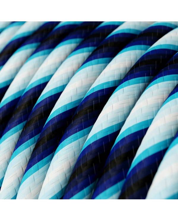 Textilkabel, Regimentsblau glänzend Vertigo - Das Original von Creative-Cables - ERM60 rund 2x0.75mm / 3x0.75mm