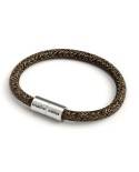Armband mit mattsilbernem Magnetverschluss und Textilkabel RN04