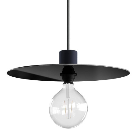 Ellepì ist ein übergroßer Lampenteller aus Dibond für Pendelleuchten im Außenbereich, Durchmesser 40 cm - Made in Italy - Schwarz