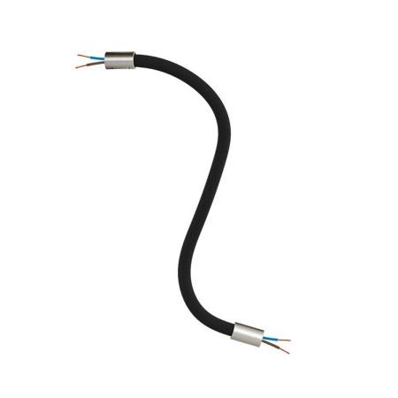 Kit Creative Flex flexibles gewebeummanteltes Kabelrohr, RM04 schwarz mit Metallenden - Titan satiniert