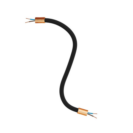 Kit Creative Flex flexibles gewebeummanteltes Kabelrohr, RM04 schwarz mit Metallenden - Kupfer satiniert