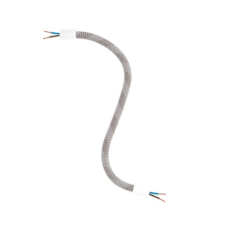 Kit Creative Flex flexibles gewebeummanteltes Kabelrohr, RM72 hell meliert mit Metallenden - Mattweiß