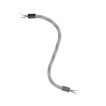 Kit Creative Flex flexibles gewebeummanteltes Kabelrohr, RM72 hell meliert mit Metallenden - Schwarz