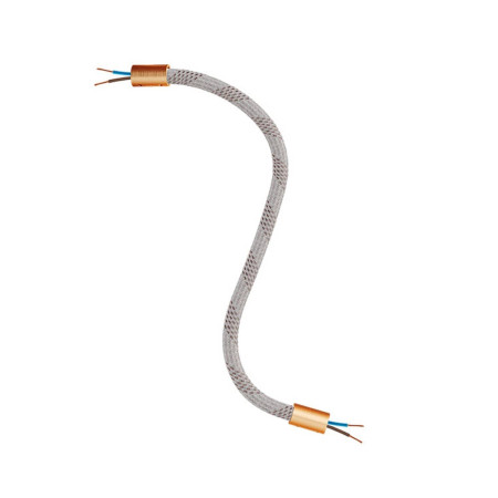 Kit Creative Flex flexibles gewebeummanteltes Kabelrohr, RM72 hell meliert mit Metallenden - Kupfer satiniert