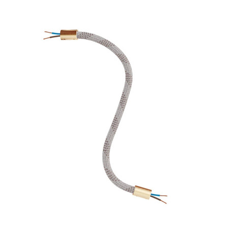 Kit Creative Flex flexibles gewebeummanteltes Kabelrohr, RM72 hell meliert mit Metallenden - Bronze satiniert