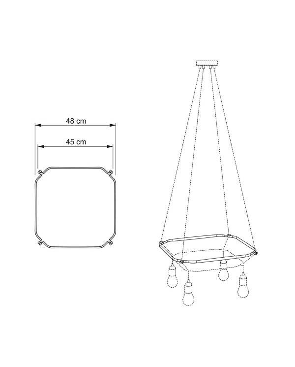 Cage Quadratform - Struktur für Deckenleuchten