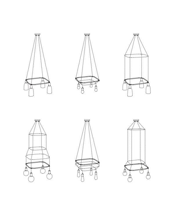 Cage Quadratform - Struktur für Deckenleuchten