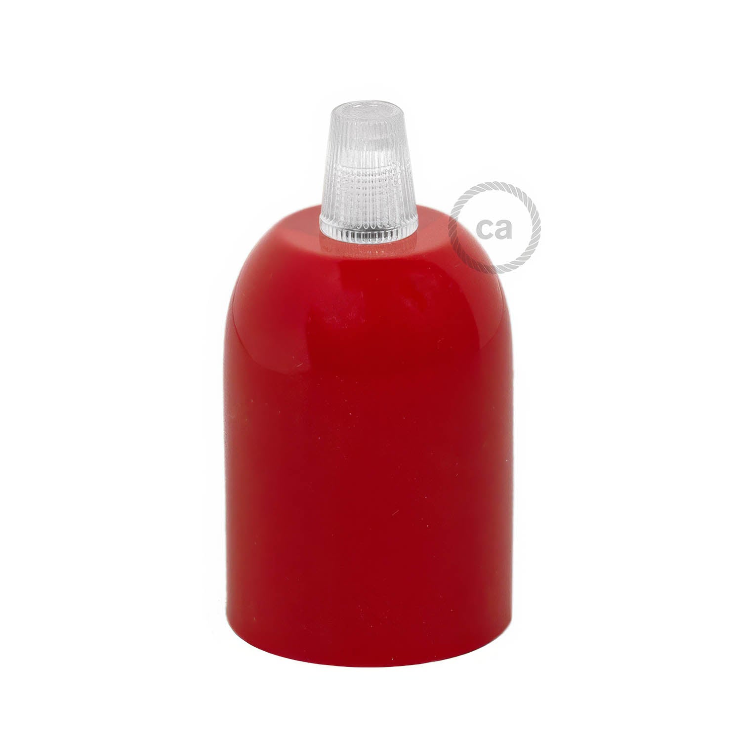Kit portalampada E27 semisferico in metallo - Rosso