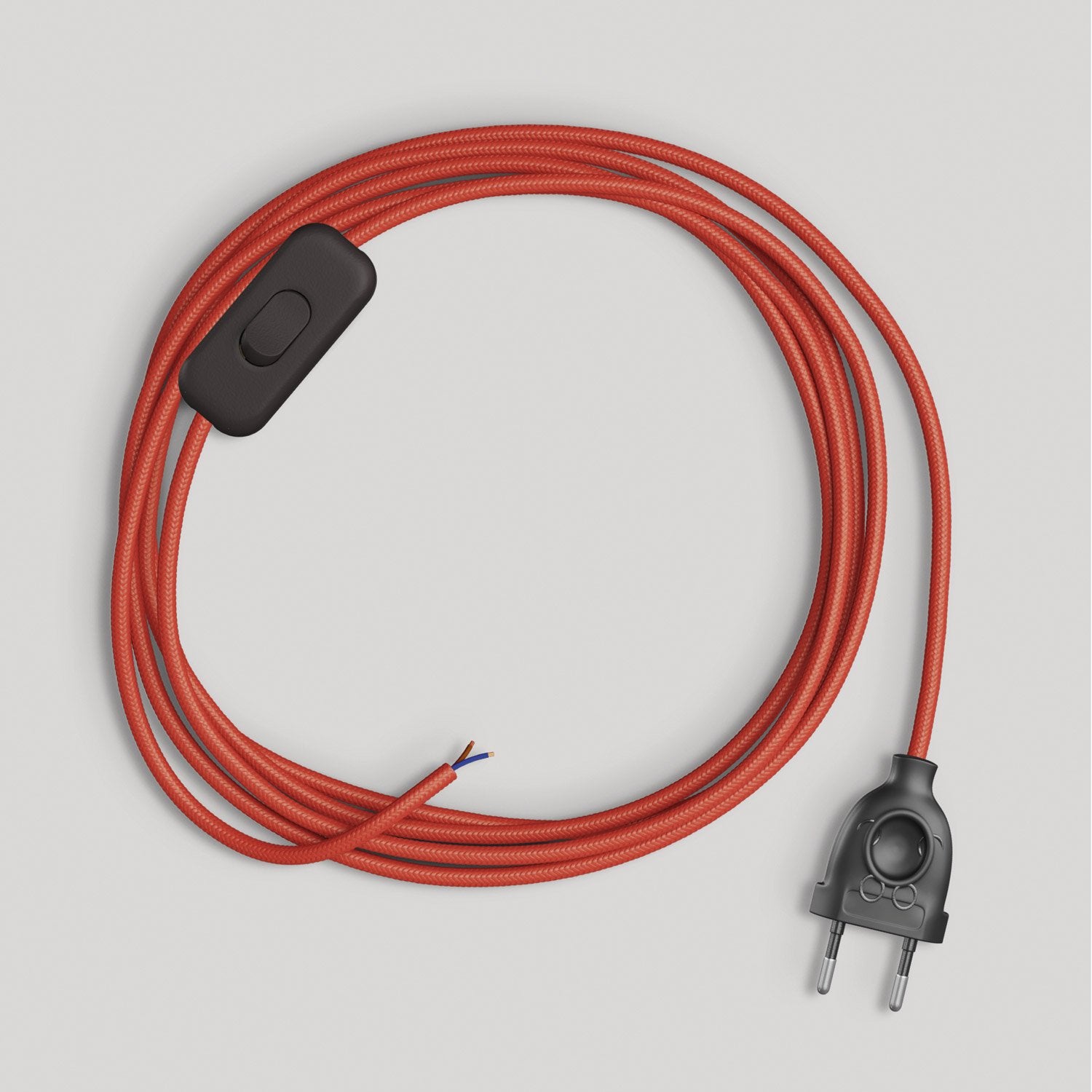 Cablaggio per lampada con cavo rosso lucido 1,80 m Nero