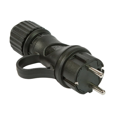 Schuko-Stecker Schwarz 16A 250V IP44 für den Außenbereich – Kompatibel mit dem Modulair System – Schwarz