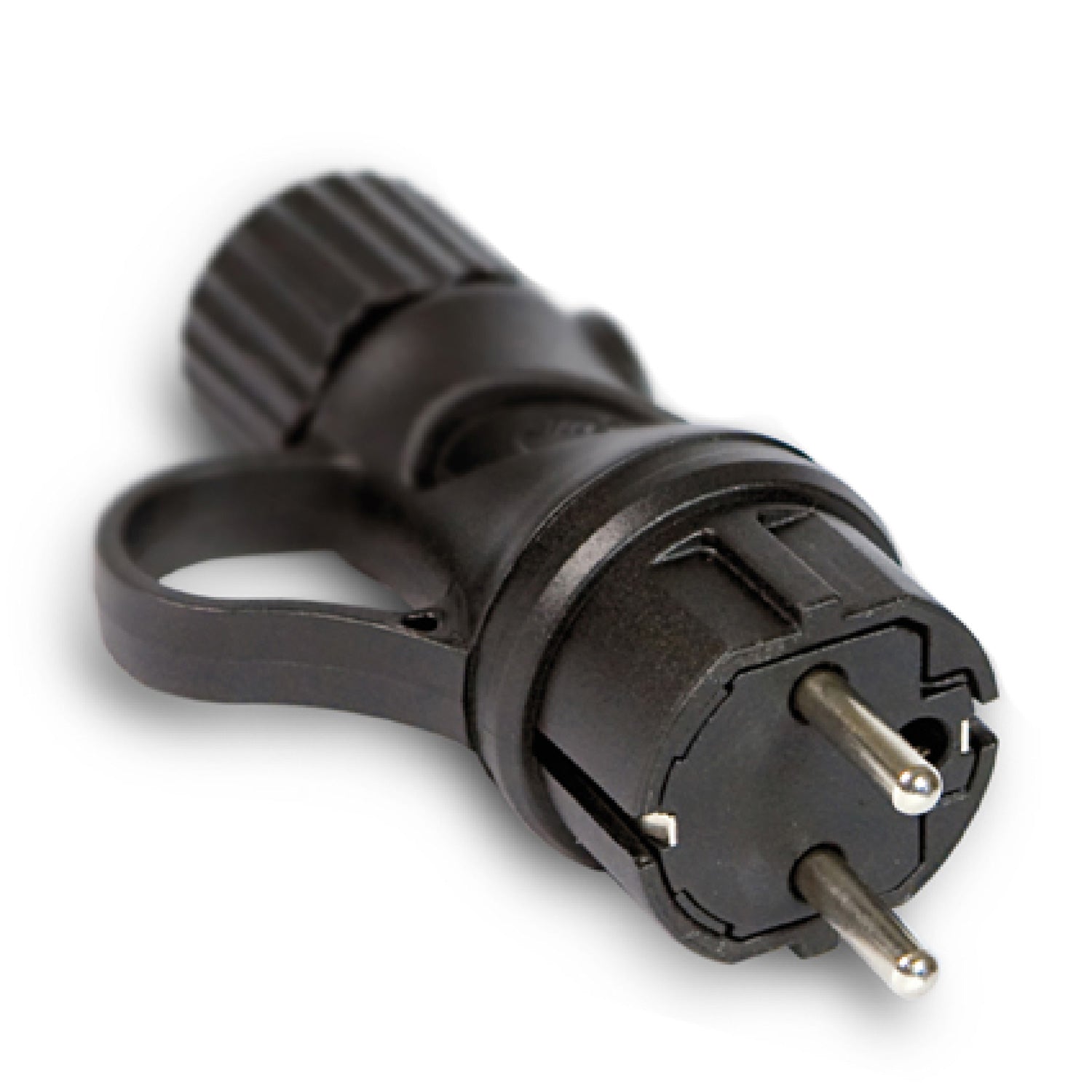 Spina Schuko Nera 16A 250V IP44 per esterno - Compatibile Sistema Modulair - Nero