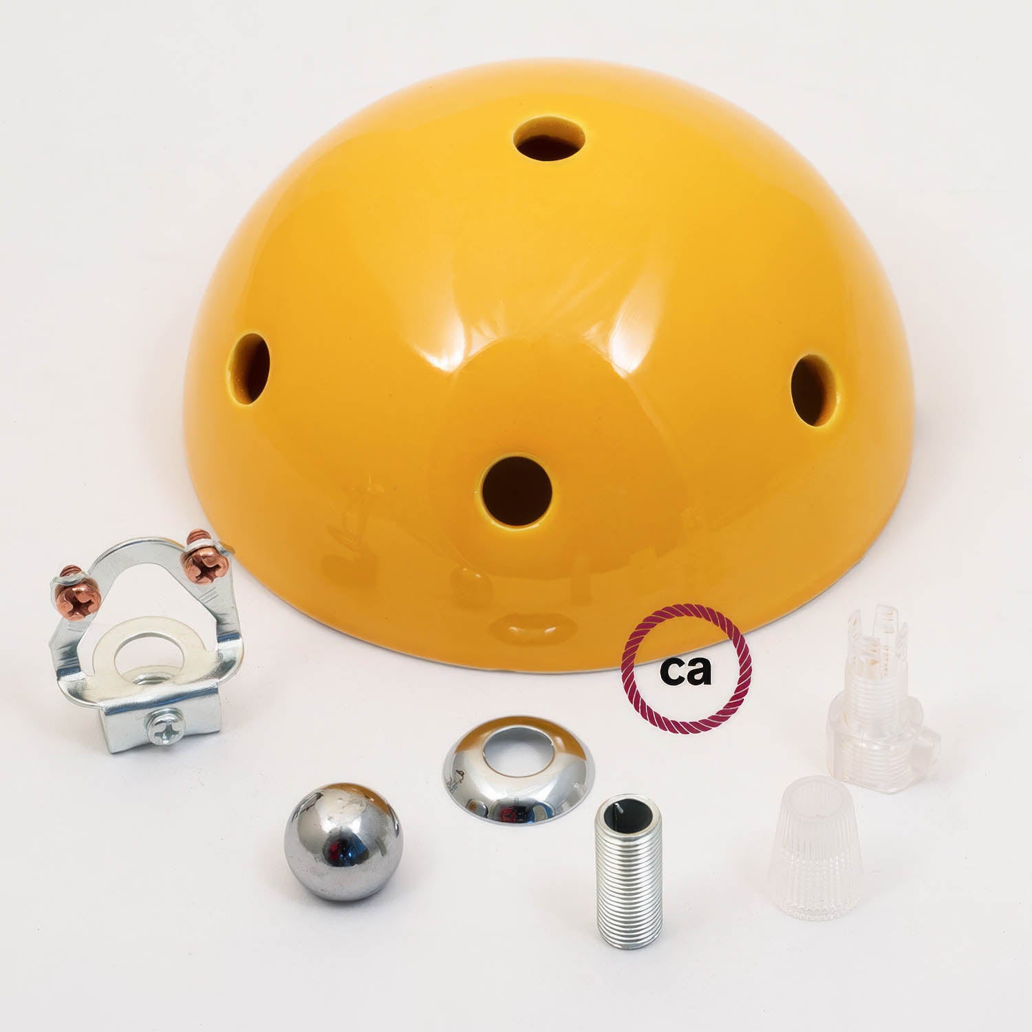 Kit rosone in ceramica a 7 fori - Giallo