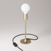 Lampada da tavolo MAG-Y con base metallica tonda - Bronzo satinato