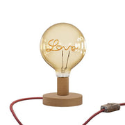 Lampada da tavolo Posaluce Love in legno - Neutro Interruttore