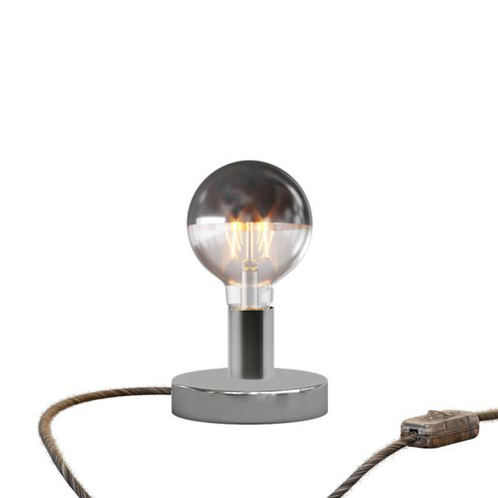 Lampada da tavolo Posaluce Half Cup in metallo - Cromo Interruttore