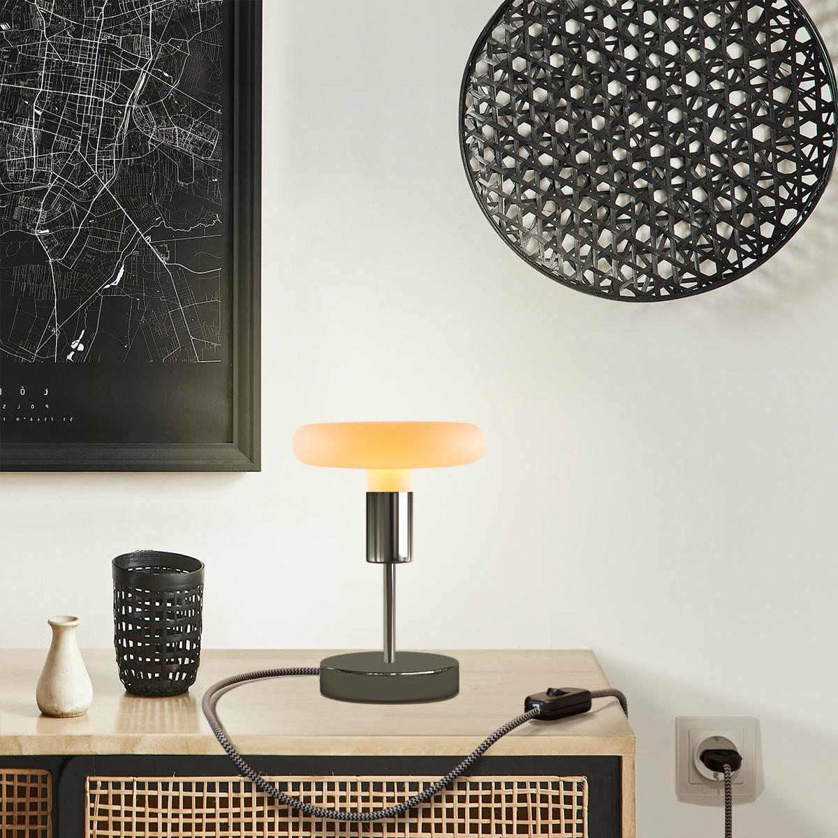 Lampada da tavolo Alzaluce Dash in metallo - Nero perla Interruttore