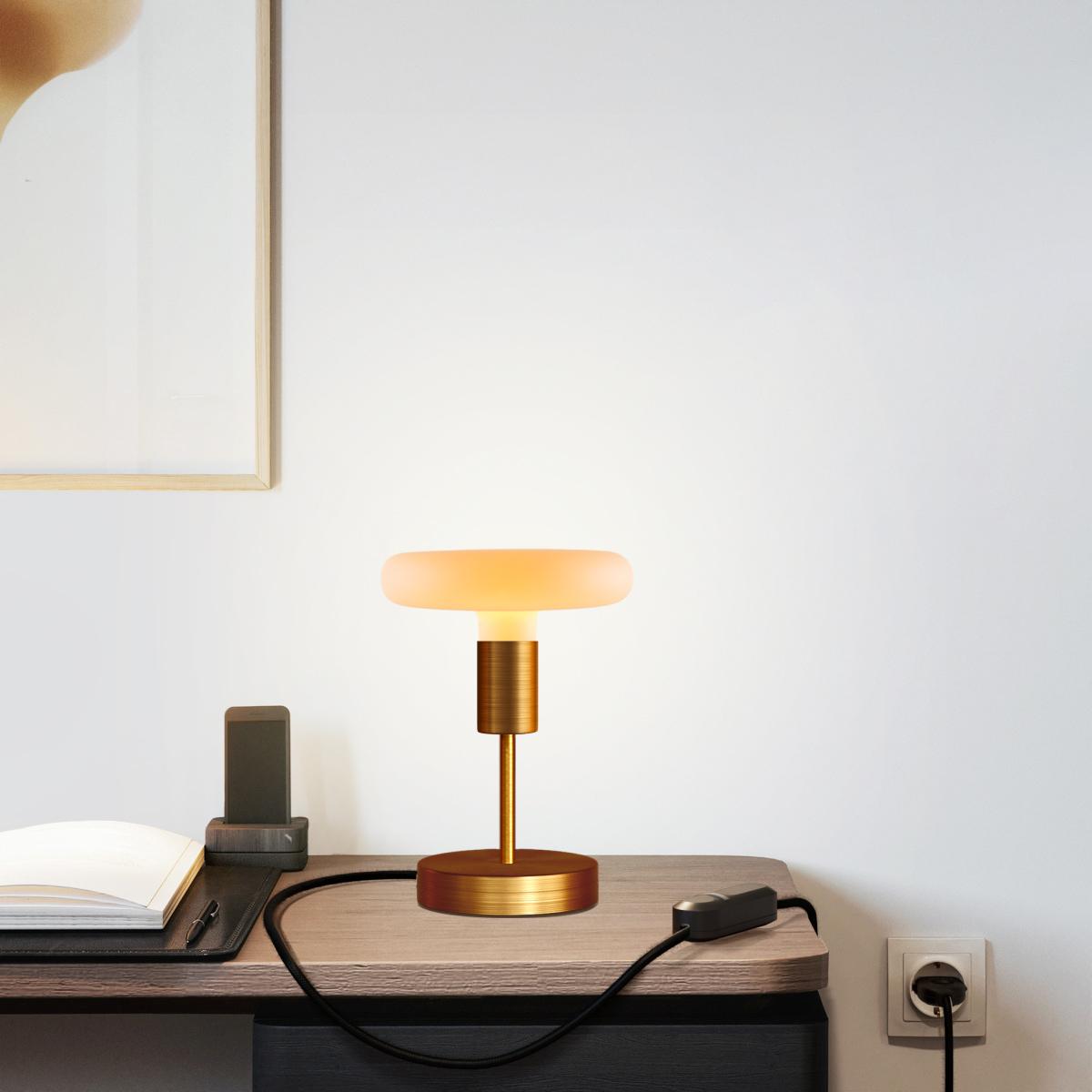 Lampada da tavolo Alzaluce Dash in metallo - Rame satinato Dimmer