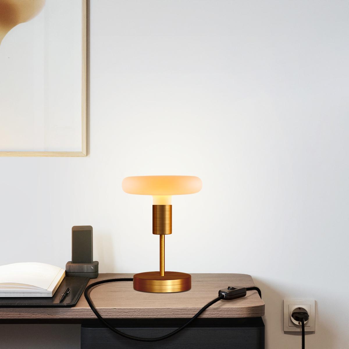 Lampada da tavolo Alzaluce Dash in metallo - Rame satinato Interruttore
