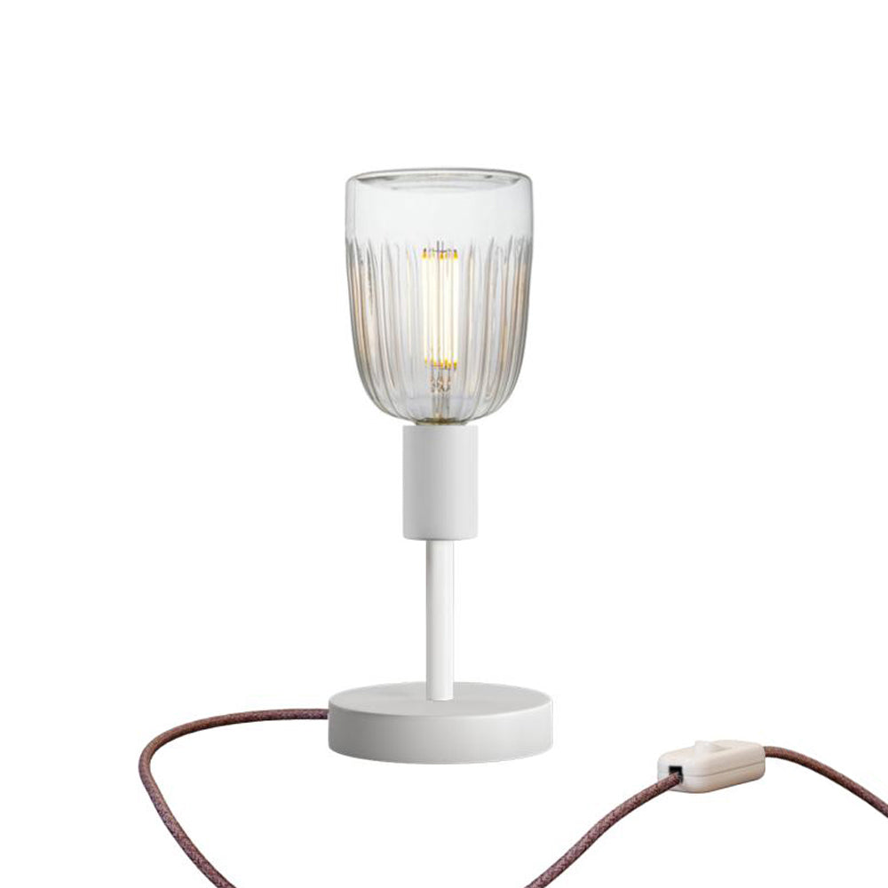 Lampada da tavolo Alzaluce Tiche in metallo - Bianco opaco Interruttore