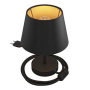 Alzaluce con paralume Impero, lampada da tavolo in metallo - Cinette nero 10 cm