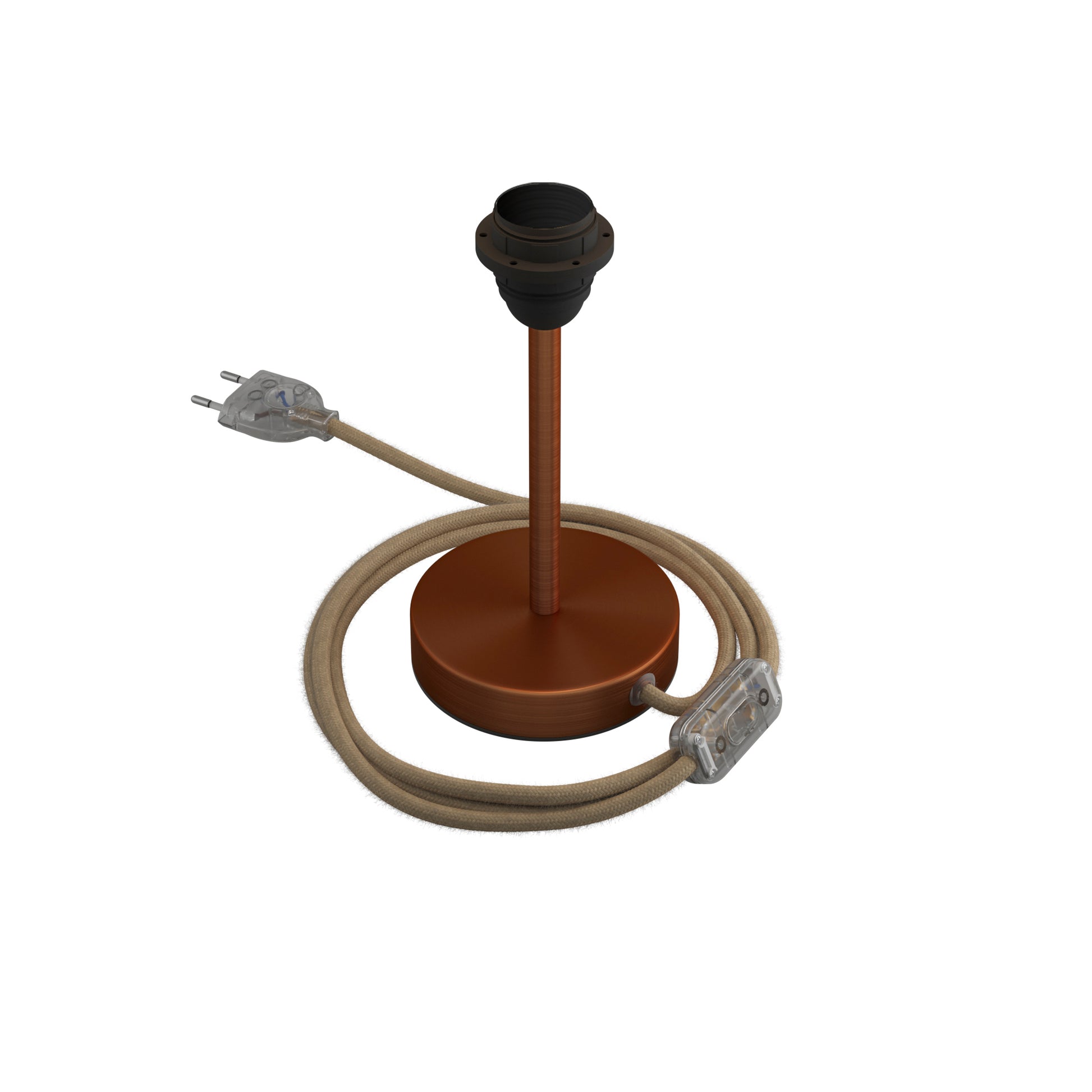 Alzaluce per paralume - Lampada da tavolo in metallo - Rame satinato 15 cm