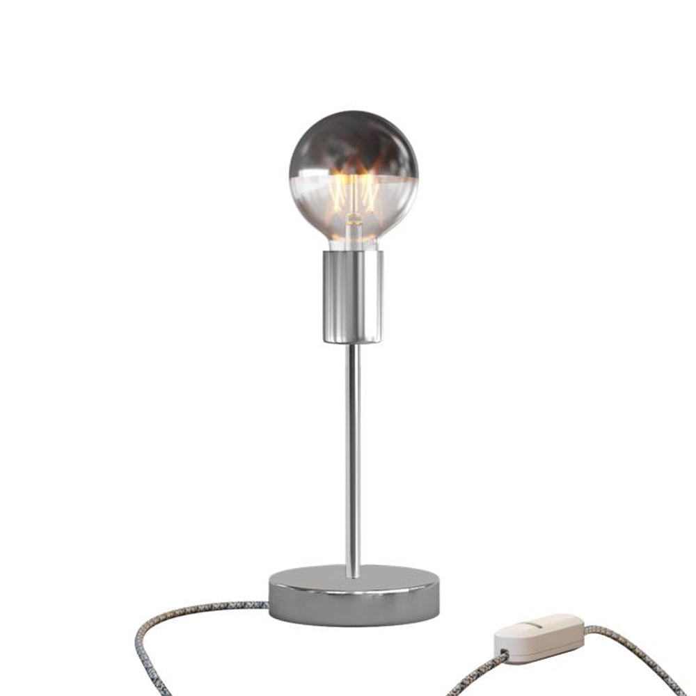 Lampada da tavolo Alzaluce Half Cup in metallo - Cromo Dimmer