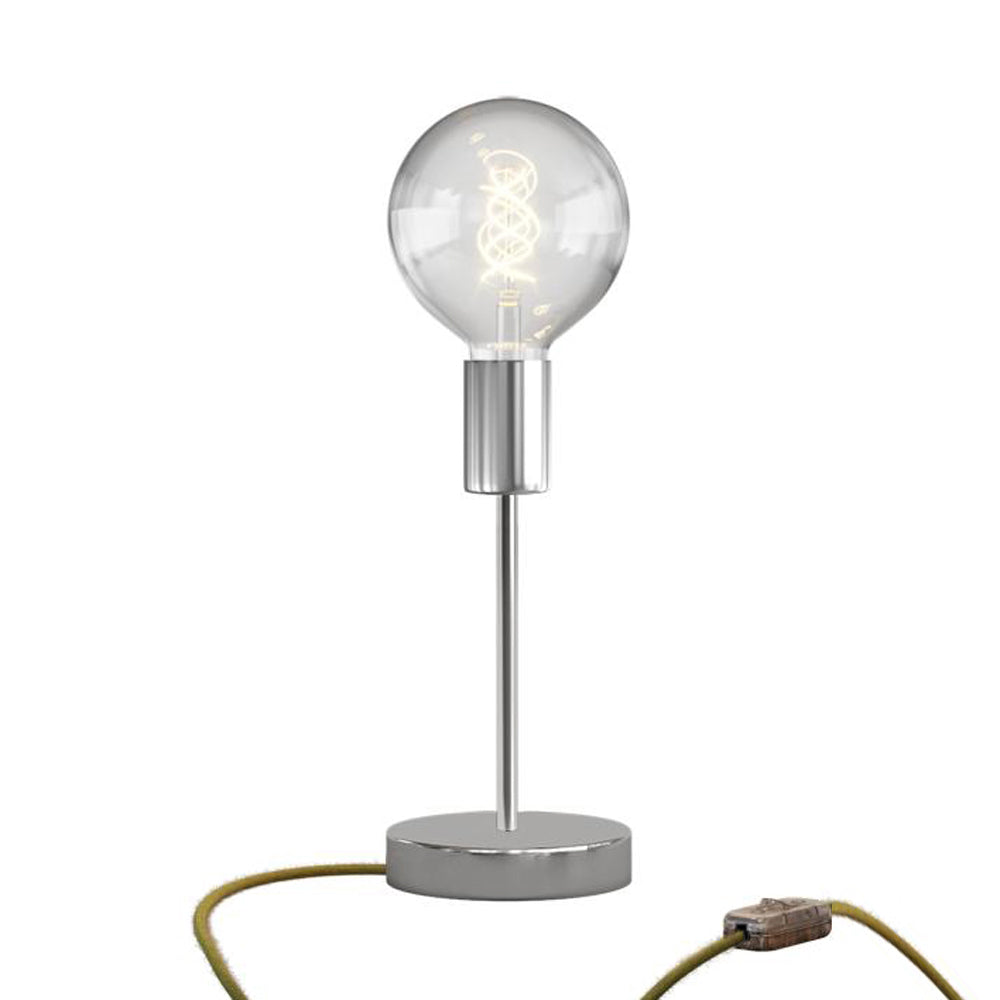 Lampada da tavolo Alzaluce Globo in metallo - Cromo Interruttore
