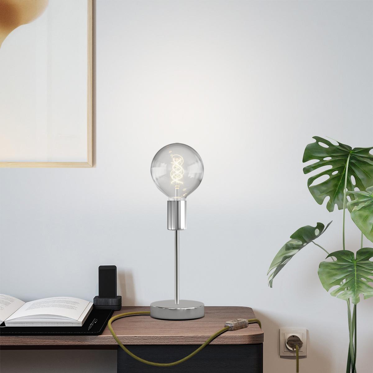 Lampada da tavolo Alzaluce Globo in metallo - Cromo Interruttore