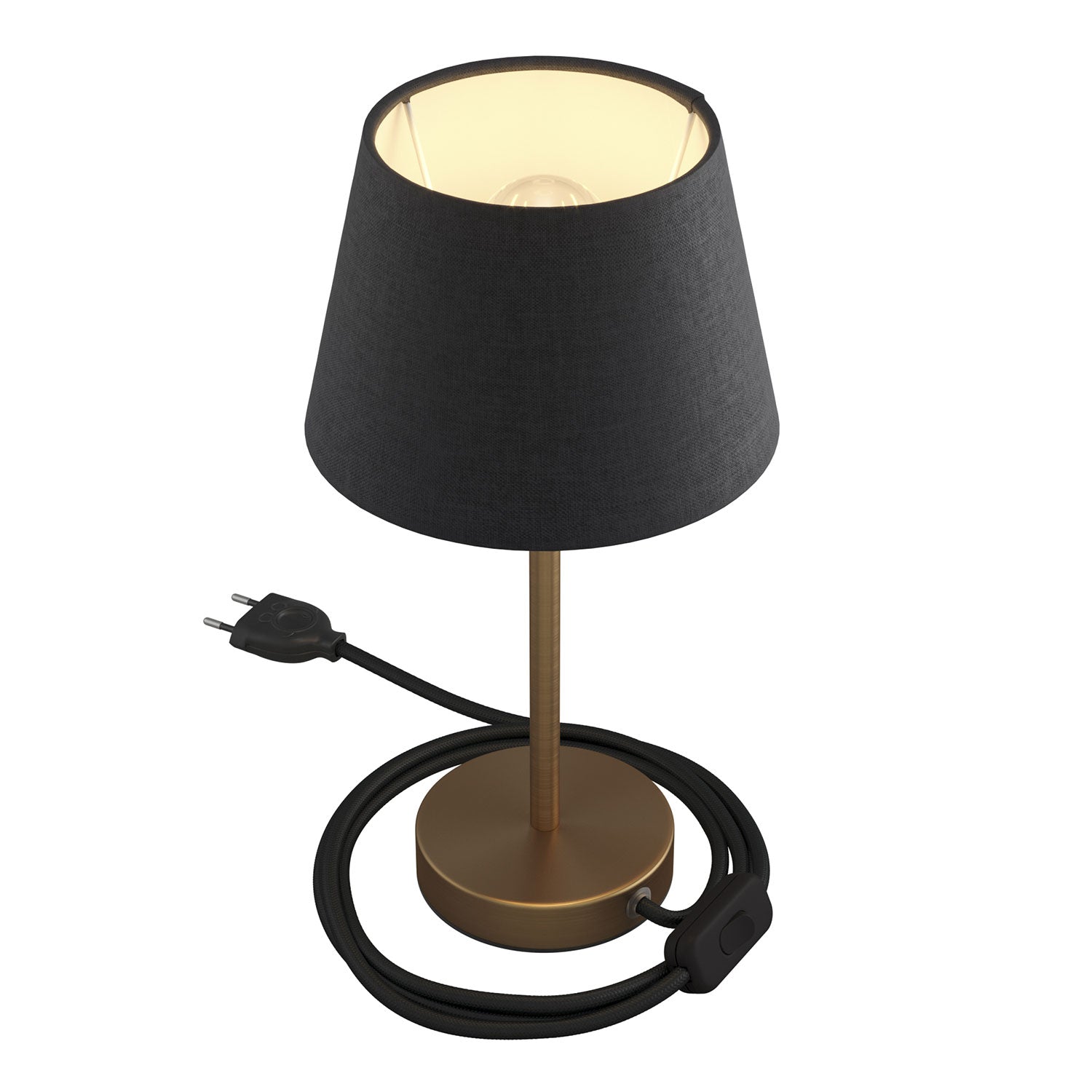 Alzaluce con paralume Impero, lampada da tavolo in metallo - Teletta antracite 20 cm