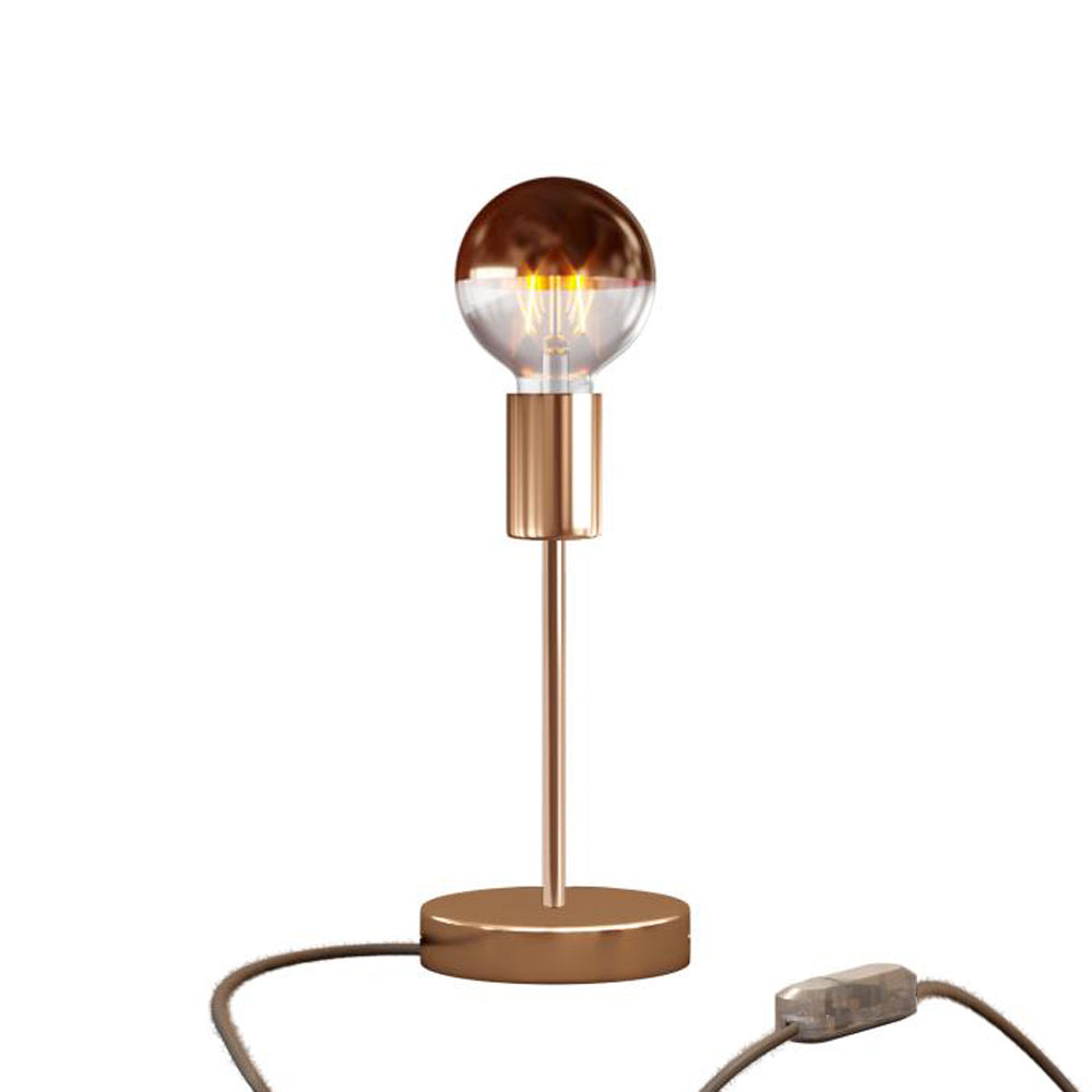 Lampada da tavolo Alzaluce Half Cup in metallo - Rame Dimmer