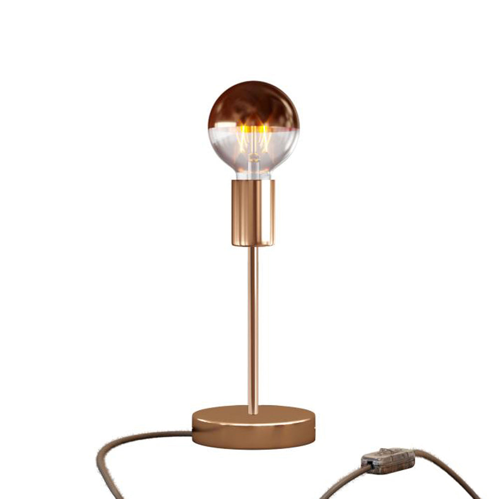 Lampada da tavolo Alzaluce Half Cup in metallo - Rame Interruttore