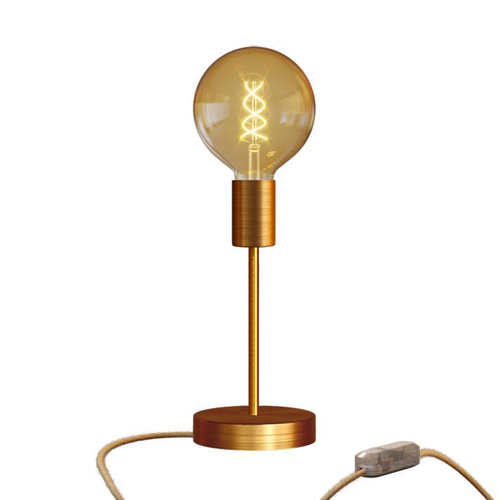 Lampada da tavolo Alzaluce Globo in metallo - Rame satinato Dimmer
