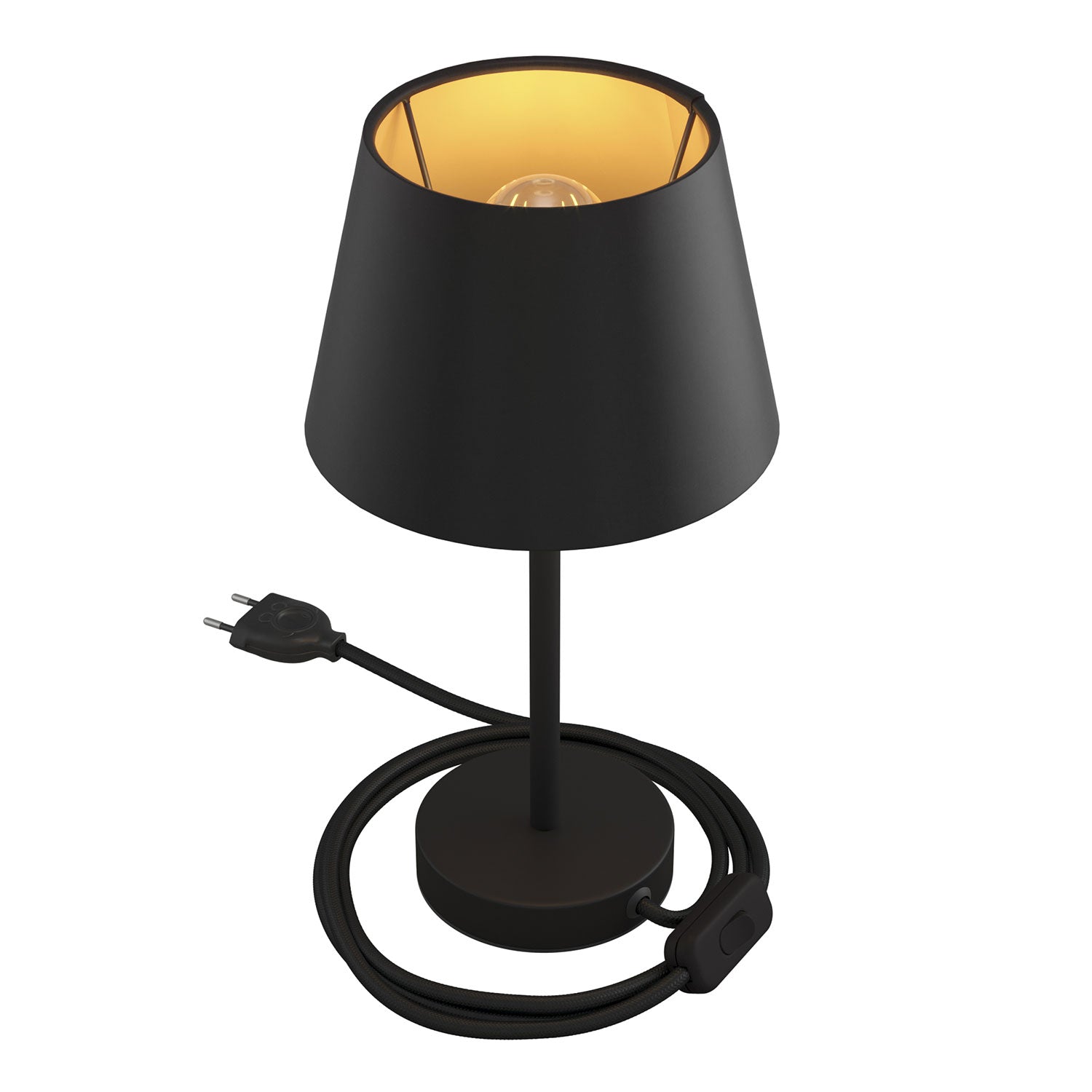Alzaluce con paralume Impero, lampada da tavolo in metallo - Cinette nero 20 cm