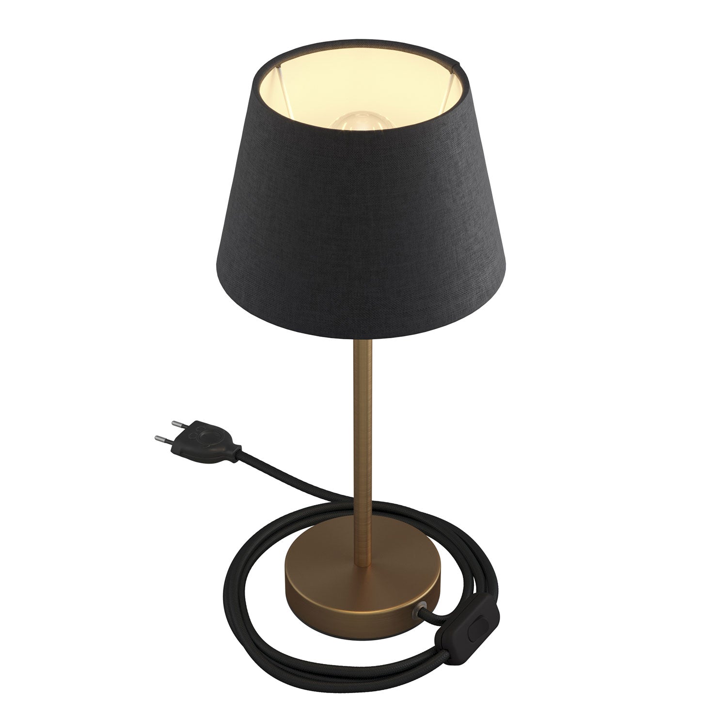 Alzaluce con paralume Impero, lampada da tavolo in metallo - Teletta antracite 25 cm