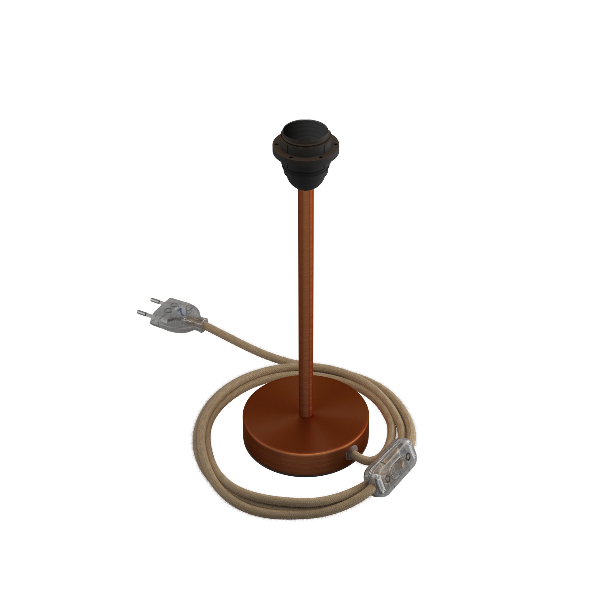 Alzaluce per paralume - Lampada da tavolo in metallo - Rame satinato 25 cm