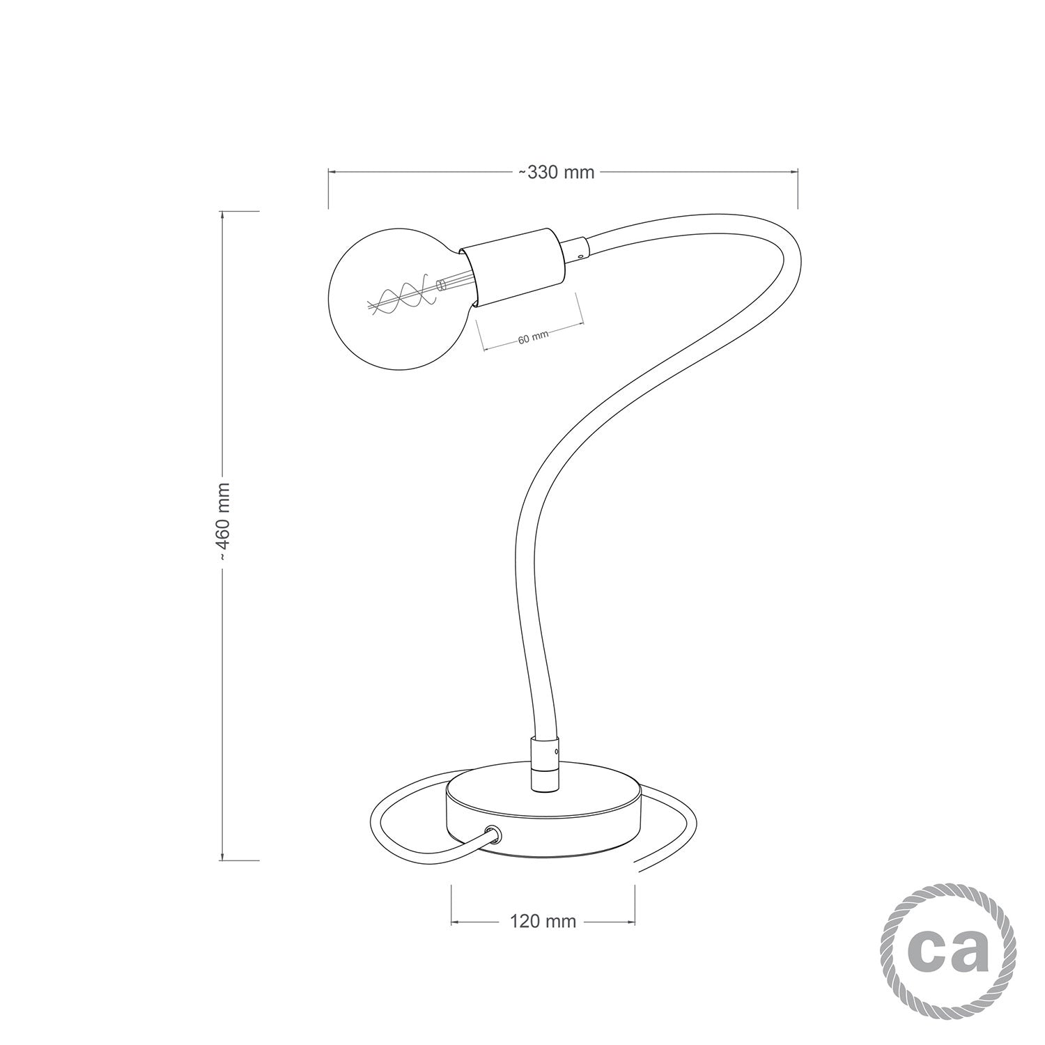 Table Flex lampada da tavolo snodabile a luce diffusa - Titanio satinato