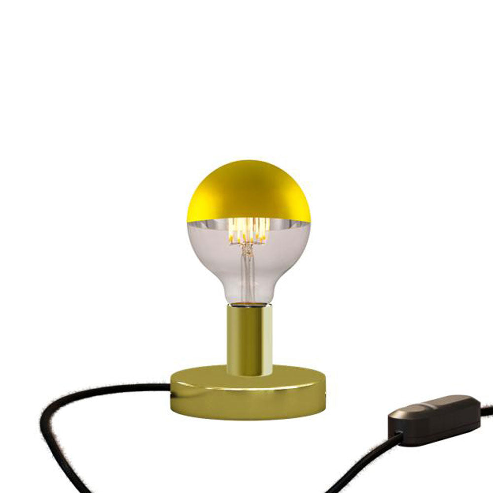 Lampada da tavolo Posaluce Half Cup in metallo - Ottone Dimmer
